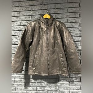 Tudor Court by Haband Genuine Leather Gray Zipper Women's Jacket Size-S